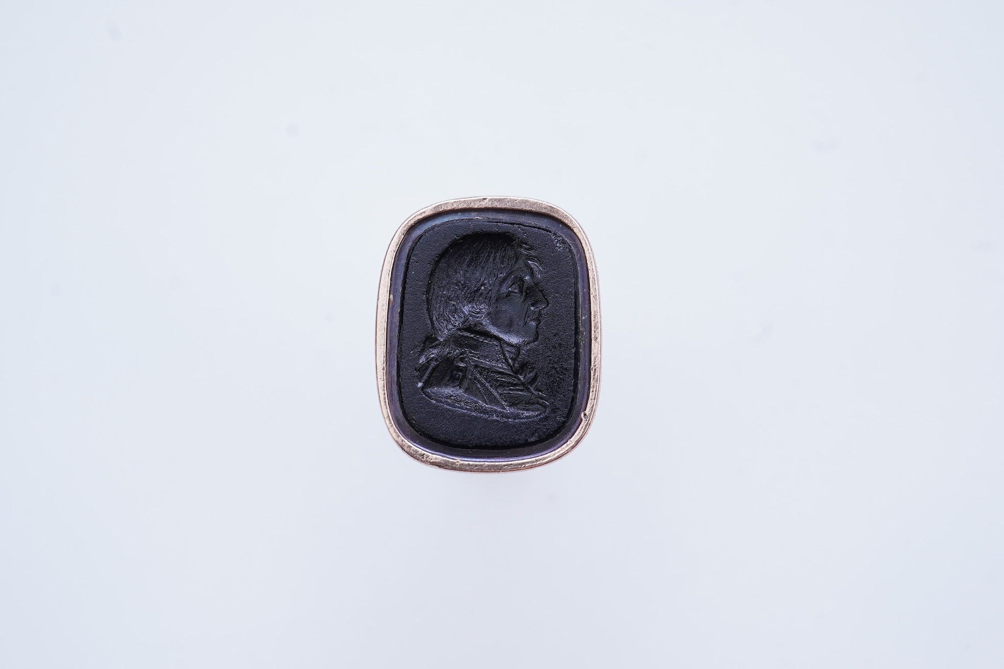 A gold and glass intaglio fob seal depicting Nelson, early 19th century